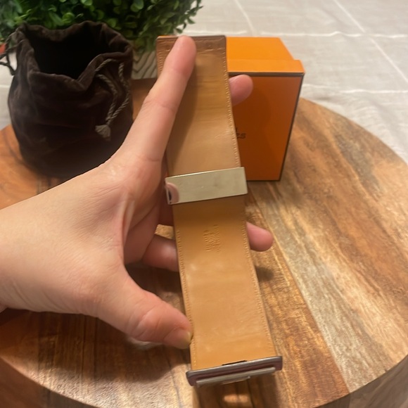 Hermes Purple CDC Bracelet Collier De Chien Swift Leather Palladium Hardware S - Picture 7 of 11